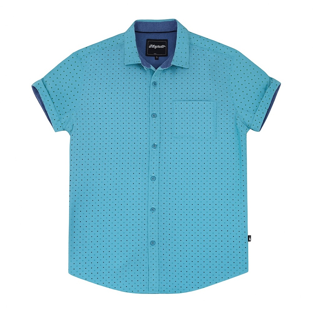 Aeropostale Teal Polka Dot Men's Shirt